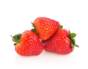 Heap strawberries isolated on a white background.