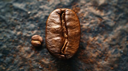 Fototapeta premium A single large coffee bean in the center.
