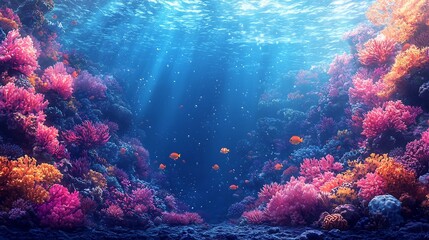 Obraz premium Breathtaking Tropical Lagoon Teeming with Vibrant Marine Life in Crystal Clear Waters