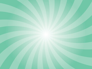 Radiant Aquamarine Green Swirl Sunburst Background. Energetic Sunburst with Swirling Pattern. Vibrant Spiral Sunburst Backdrop.