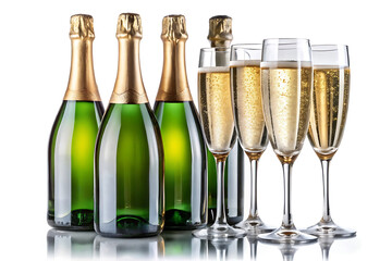 champagne bottle and glass