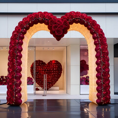 Title: Phoenix - A Majestic Inflatable Heart Archway Adorned with 3

