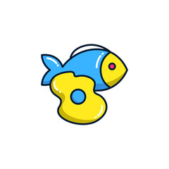 Colorful Cartoon Fish and Egg Graphic