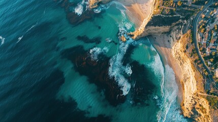 Naklejka premium La Jolla California. Aerial View of City by the Sea with Stunning Beach Panorama