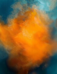 Fiery Watercolor Backdrop: Orange and Yellow Grunge Art