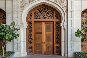 Obraz premium Beautiful Islamic Architectural Door Design in Dubai