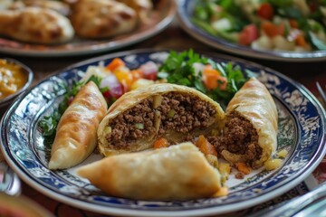 Lebanese Kibbeh: Deep Fried Arabian Meat Stuffed Dish on Plate