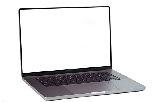 Metal laptop with open screen