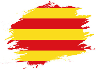 Grunge Brush On Flag Of Catalonia