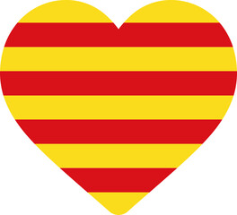 Heart Icon on Catalonia Flag