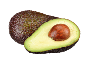 avocado isolated on white clipping path