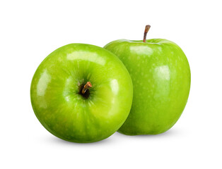 Green apple isolated on white clipping path
