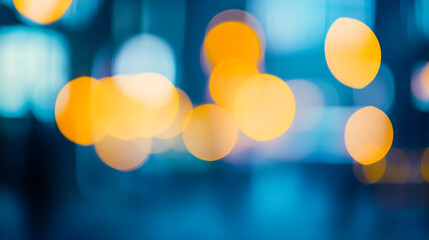 Obraz premium Bokeh effect captures soft lights and colors in a bustling urban environment