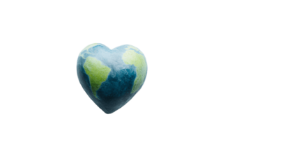 Heart Shaped Earth on Transparent Background for Earth Day
