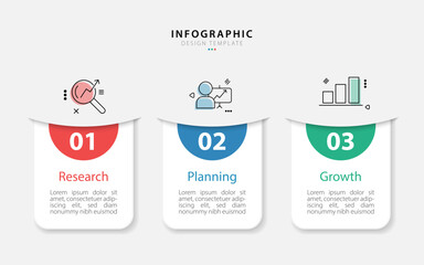 Business infographic template. 3 Step timeline journey. Process diagram, 3 options on white background, Infograph elements vector illustration.