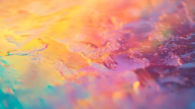 Vibrant rainbow appearing in the sky after a rain shower 
