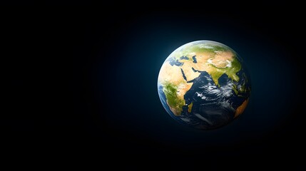 Fototapeta premium Earth floating in space with visible lines showing orbit and axial tilt