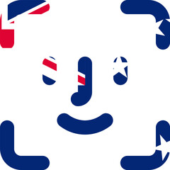Cook Islands flag on Face ID outline icon