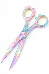 Rainbow glitter shears; colorful, ornate handles.