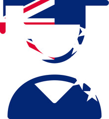 Cook Islands flag on Male student icon