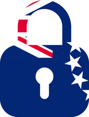 Cook Islands flag on Lock icon