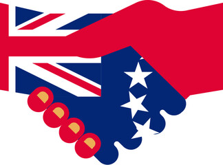 Cook Islands flag on Shake Hand icon
