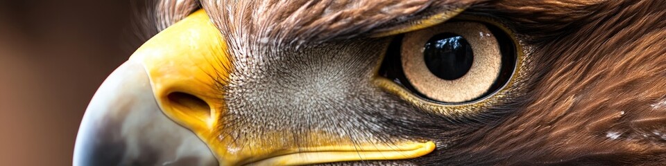 Fototapeta premium Close-up of golden eagle eye, showing detail and intensity