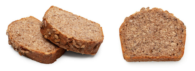 sliced freshly baked bread isolated on white background. clipping path