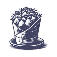 Burrito Silhouette Vector Art Illustration