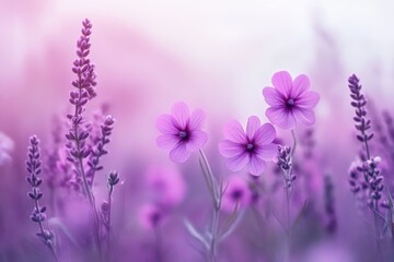 Fototapeta premium Malva: Mauve Flower in a Beautiful Summer Field