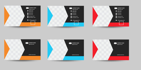 simple creative modern business card design with blue,red and yellow color 