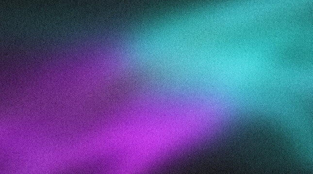 Abstract purple turquoise grainy gradient background with subtle noise texture. Modern minimalist design for digital, print, poster, banner