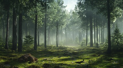 Fototapeta premium Forest of calm and relaxation