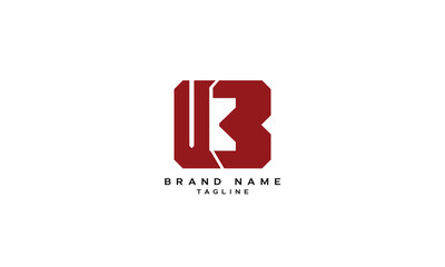 UB, BU., Abstract initial monogram letter alphabet logo design