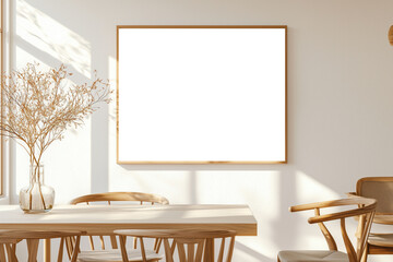 Sunlit Minimalist Dining Room Mockup 