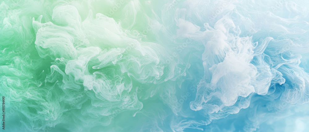 Poster soft gradient background featuring swirling green and blue hues, creating calming and serene atmosph