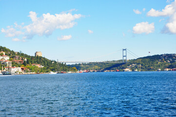 Bosporus Bridge (15 July Martyrs Bridge) in Istanbul, Turkey