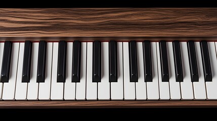 A close-up of the keys on an upright piano, focusing only on one or two notes in white and black with visible details like wood grain