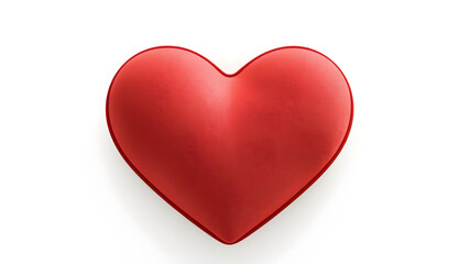 A red velvet cushion shaped like a heart, isolated on white