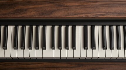 A close-up of the keys on an upright piano, focusing only on one or two notes in white and black with visible details like wood grain