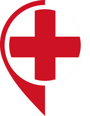 Obraz premium Map Icon Inside England Flag