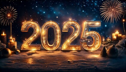 New year greeting card celebration 2025