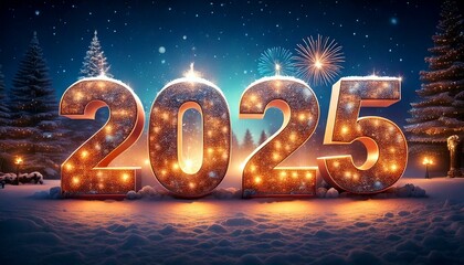 New year greeting card celebration 2025