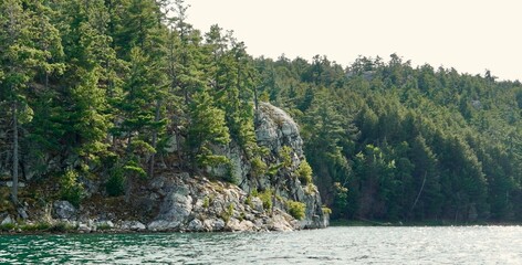 Profile of  Chief in the rocks in Covered Portage Cove, Georgian bay