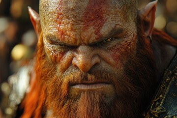 Fierce Orc Warrior With Red