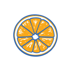 Fresh Orange slice isolated on white background