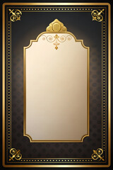Elegant restaurant menu template with intricate gold details