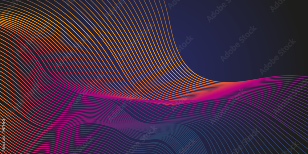 Aufkleber abstract background with flowing particles. 3d abstract sci-fi user interface concept with gradient 