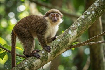 Obraz premium The Gabon talapoin (Miopithecus ogouensis), also known as the northern talapoin