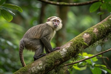 Naklejka premium The Gabon talapoin (Miopithecus ogouensis), also known as the northern talapoin